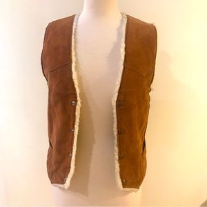 SteerBrand Western Sherpa Brown Chesnut Leather Boho Vest